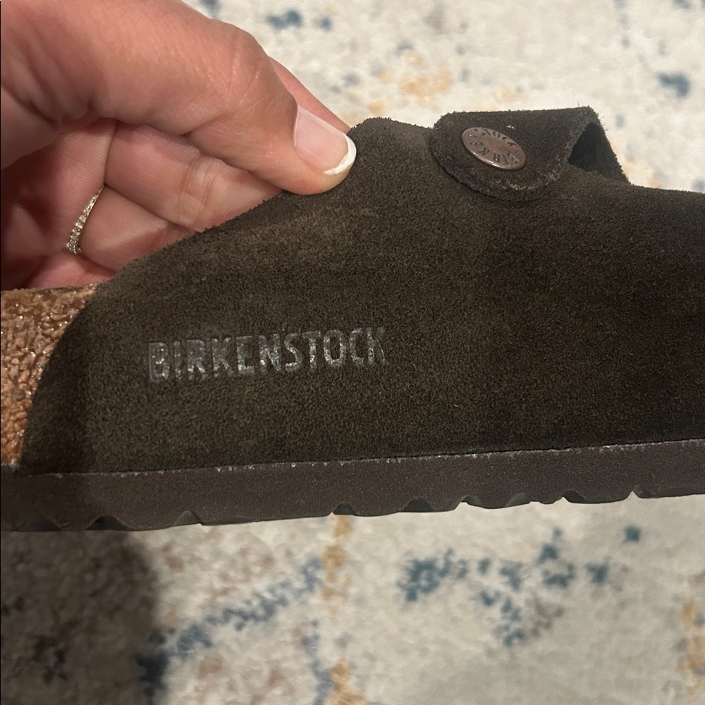 Birkenstock Boston Soft Footbed Mocha Brown Suede Clogs Women 11 Men 9 Comfort - Picture 8 of 10